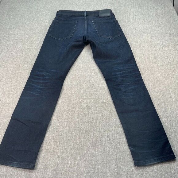 Bonobos Jeans Mens 28x30 Blue Straight Tailored Stretch Dark Wash Distressed - Picture 5 of 10